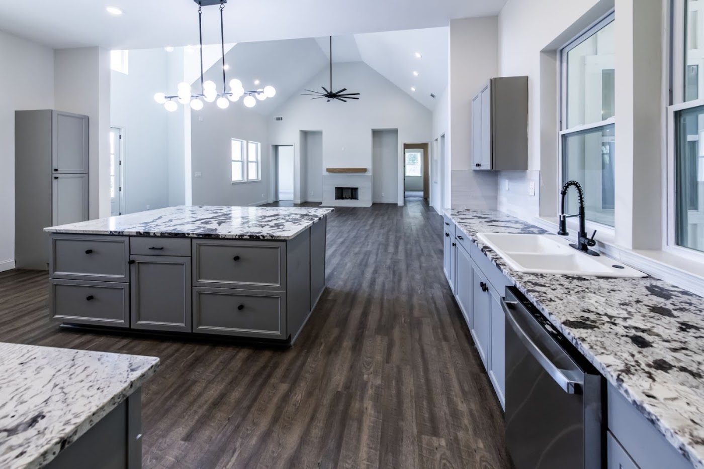 Clean open kitchen